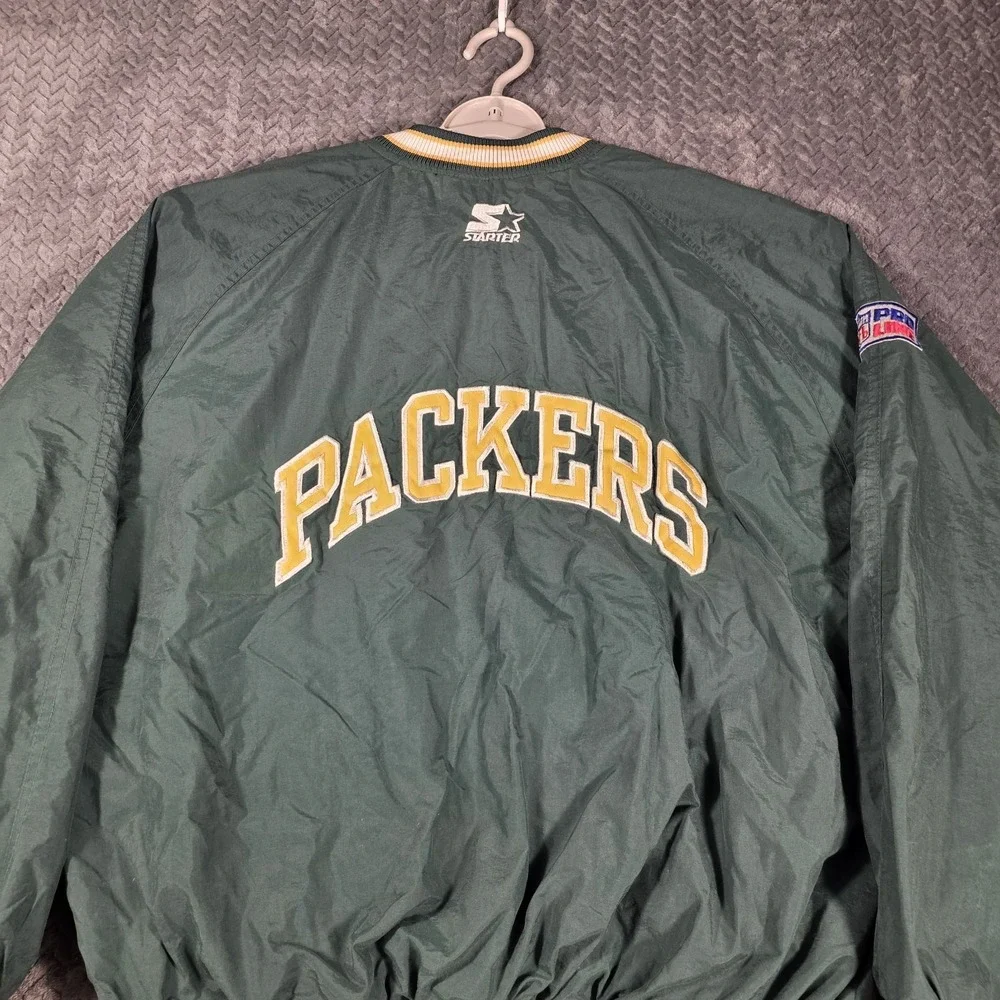 Vintage Starter Green Bay Packers Pullover Jacket Mens Medium Green Pro Line